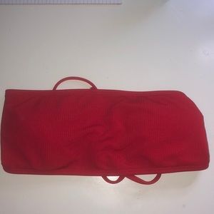 red bandeau bikini top